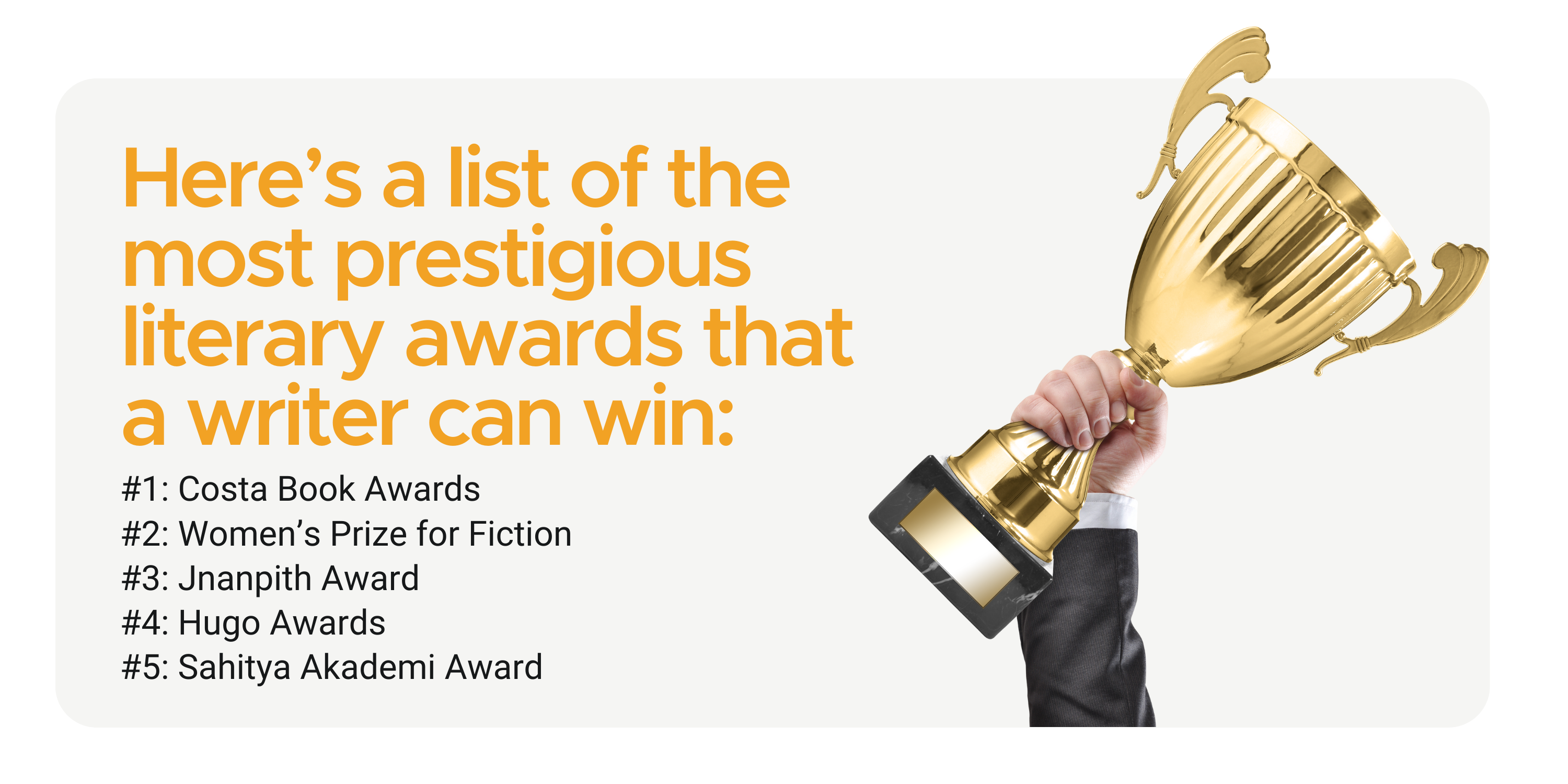 Famous book awards - Book writing awards